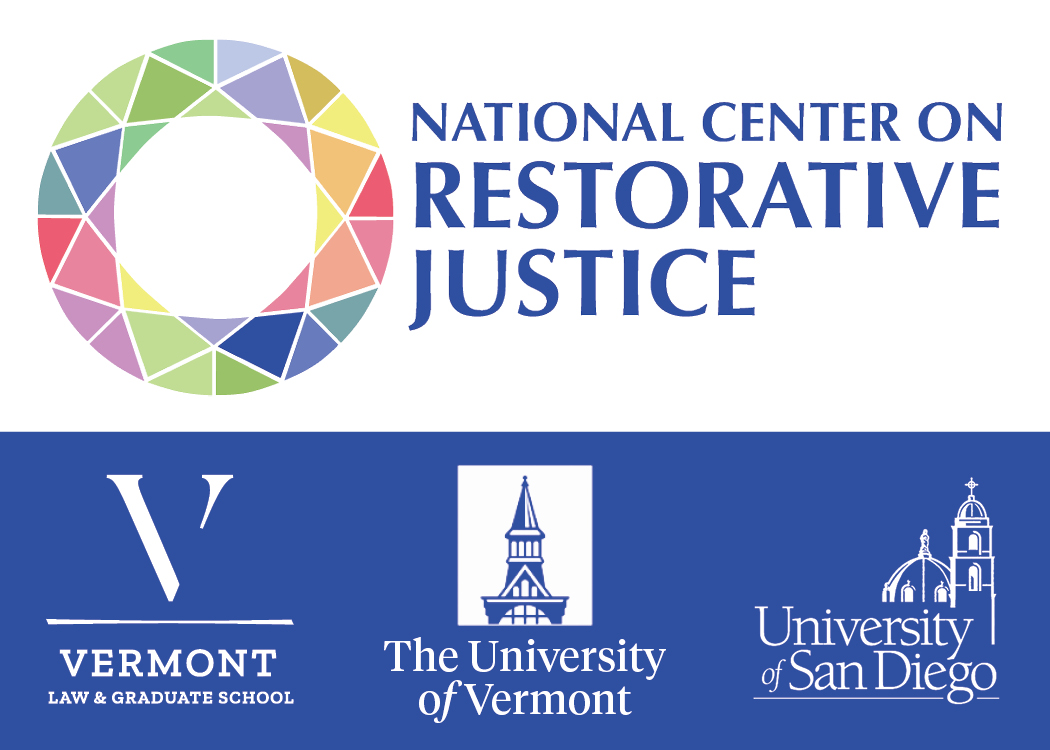 NCORJ logo featuring logos of partners, Vermont Law and Graduate School, University of Vermont, University of San Diego